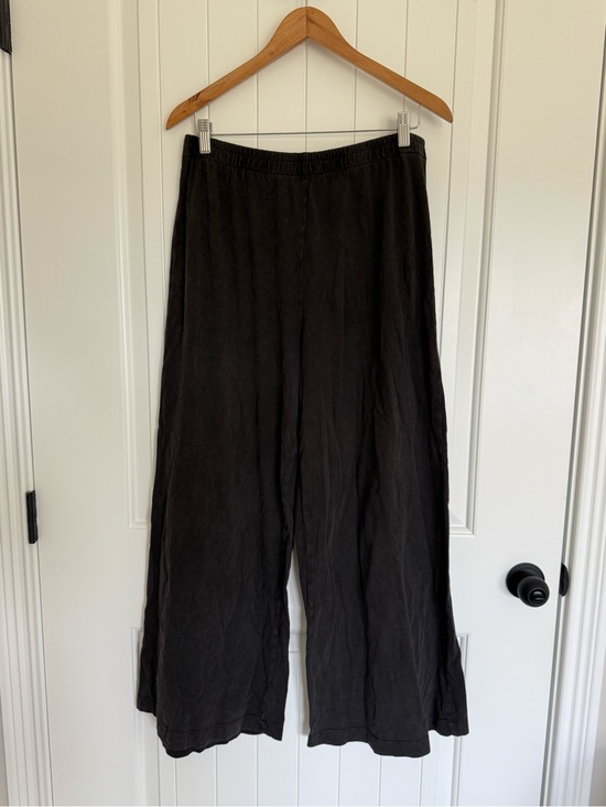 Z Supply Pants - Z Supply Black 100% Cotton Wide Leg Pants Lounge Cozy Flowy Elastic Waist